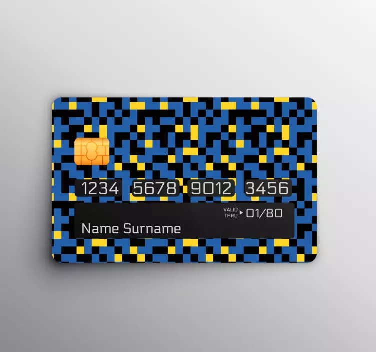 80's video games pattern credit card sticker - TenStickers