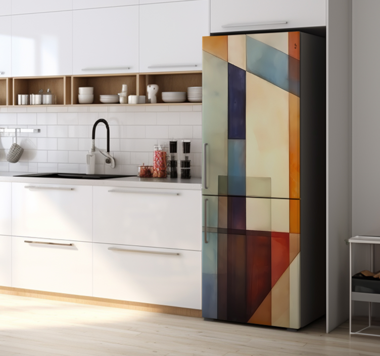 Abstract geometric shapes fridge sticker - TenStickers