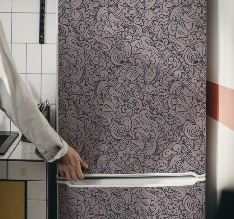 Abstract paisley pattern fridge sticker - TenStickers