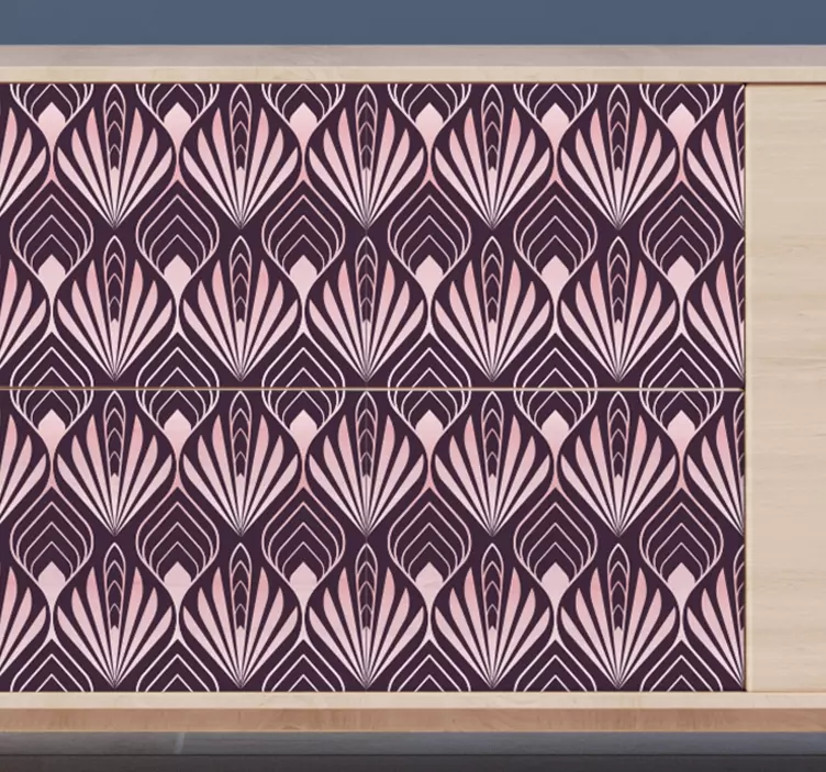 Abstract palm shapes of rose furniture decal - TenStickers