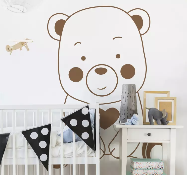 Adorable Bear Figure kid's sticker - TenStickers