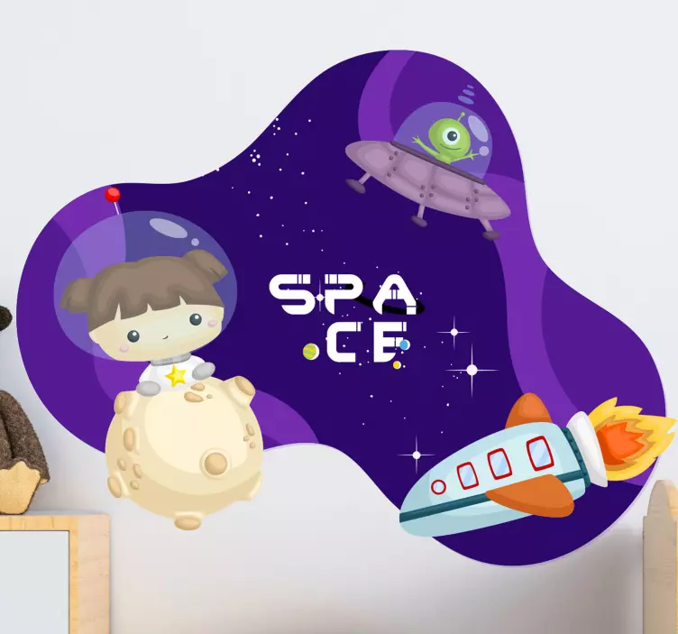 Adorable Cosmic Journey space sticker - TenStickers
