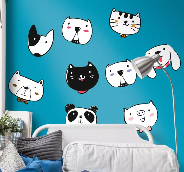 Adorable Creature Faces pet sticker - TenStickers