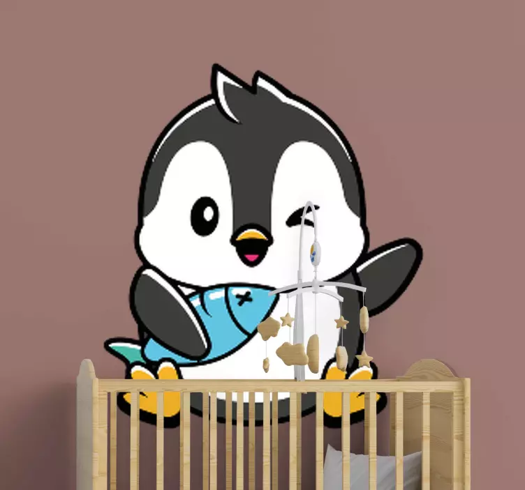 Adorable Penguin Figure kid's sticker - TenStickers