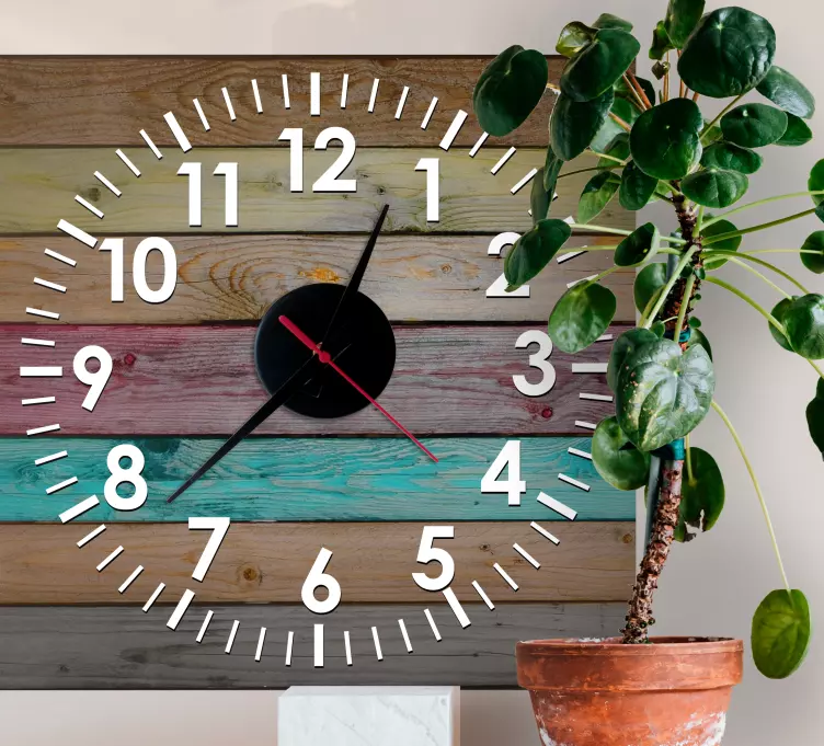 Amazing different colored wall clock sticker - TenStickers