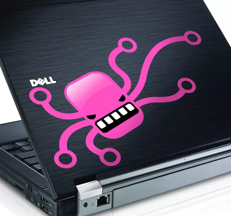 Angry Octopus Laptop Sticker - TenStickers