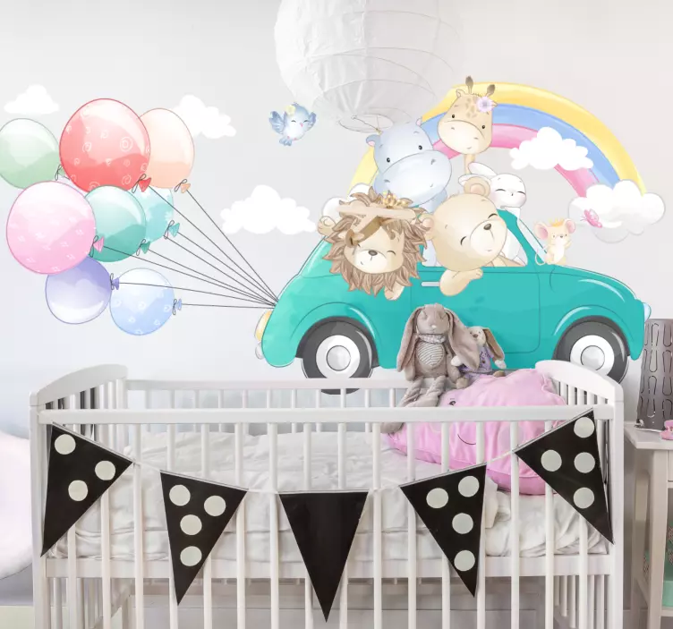 Animal adventure car sticker illustration - TenStickers