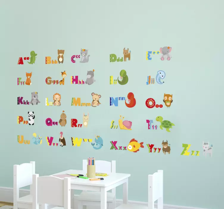 Animal Alphabet Wall Sticker - TenStickers