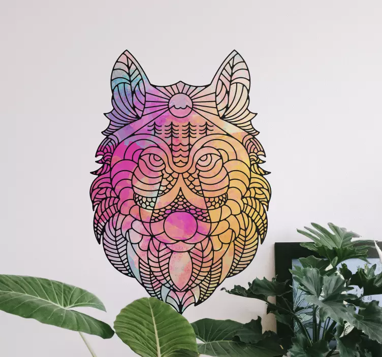 Animal wall sticker vibrant wolf artwork - TenStickers
