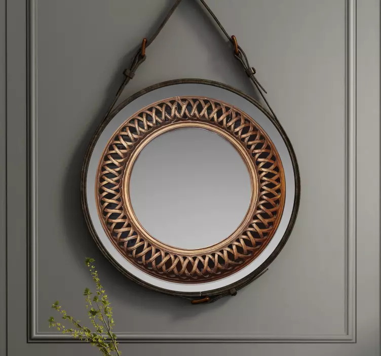 Round vintage frame mirror sticker - TenStickers
