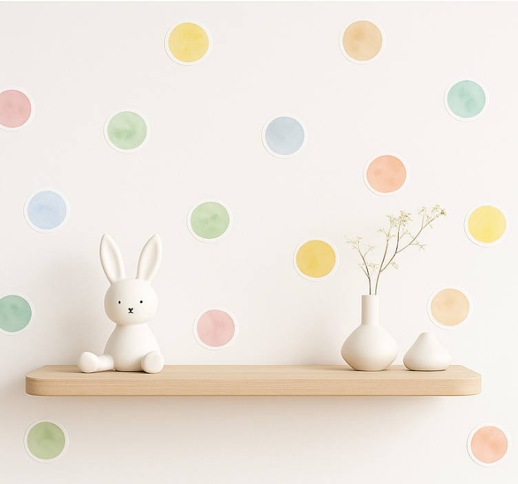 Aquarella polka dots sticker illustration - TenStickers