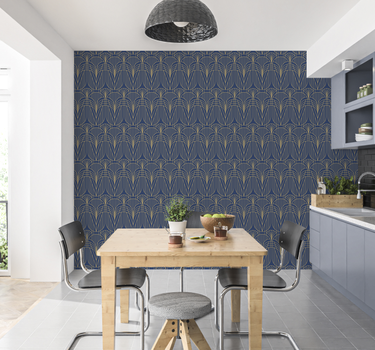 Art deco pattern with gold details sticker - TenStickers