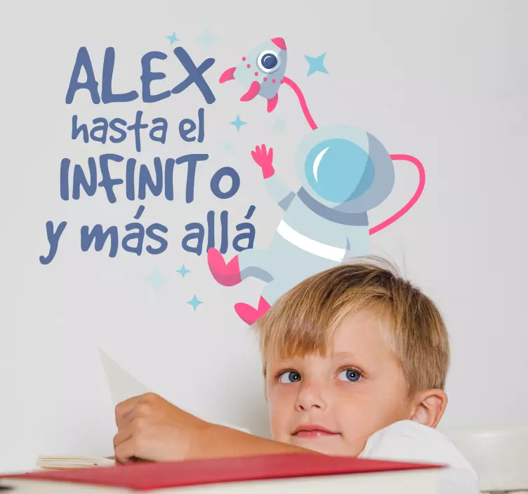 astronaut to infinity space wall sticker - TenStickers