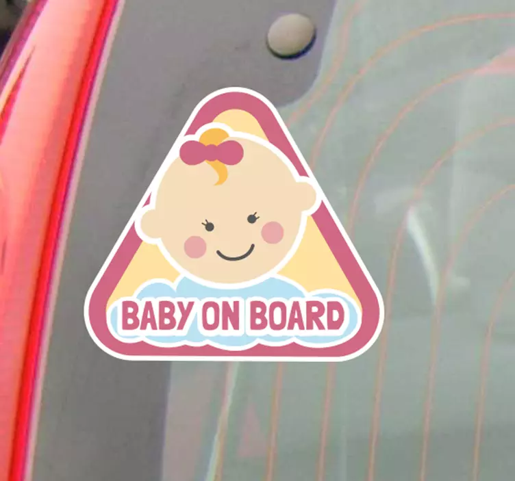Baby on Board Girl Cartoon Car Sticker - TenStickers