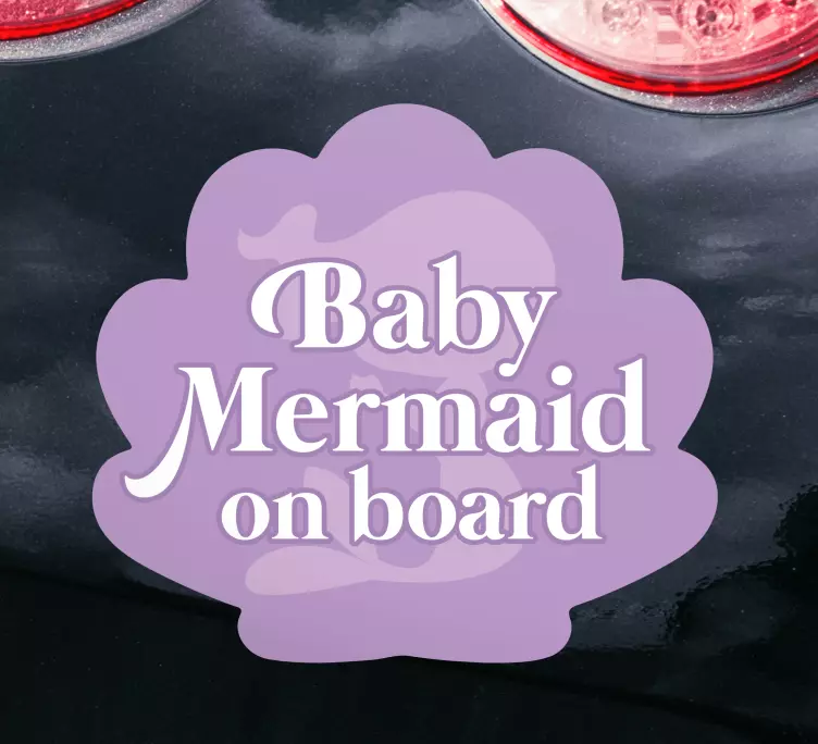 Baby on board sticker baby mermaid warning - TenStickers