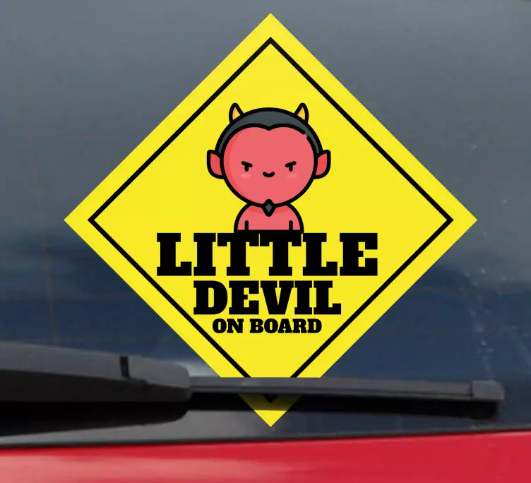 Baby on board sticker little devil icon - TenStickers