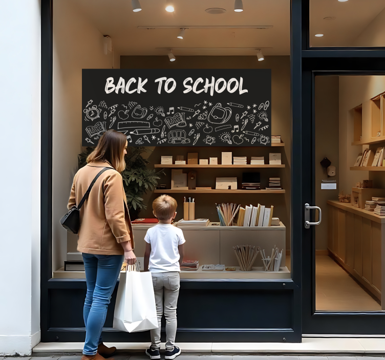 back to school blakboard style wall sticker - TenStickers