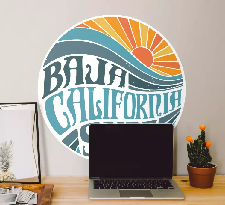 Baja California Surf vintage sticker - TenStickers
