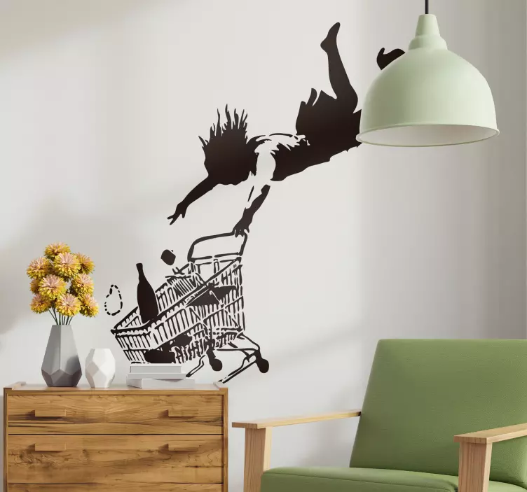 Banksy buy auction skid wall art decal - TenStickers