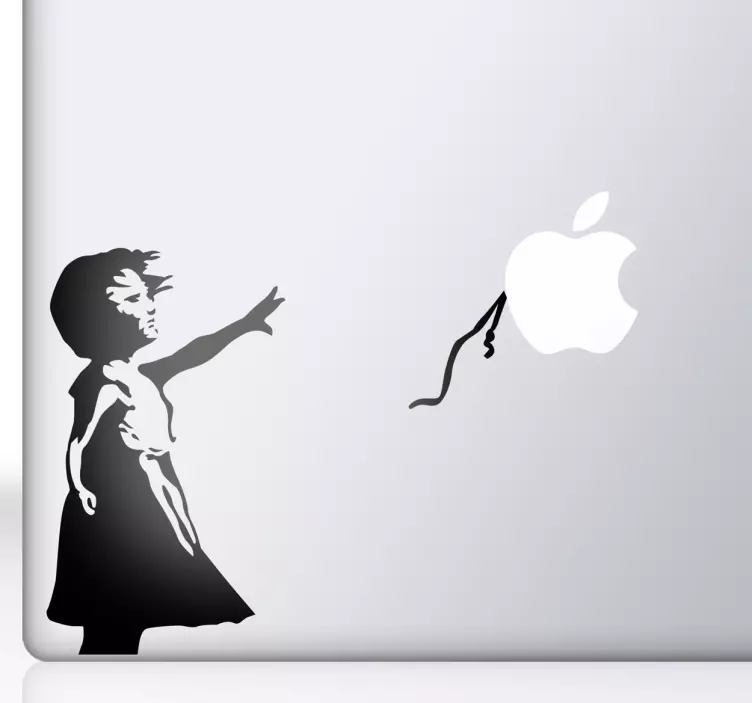 Banksy Girl with Balloon MacBook Sticker - TenStickers
