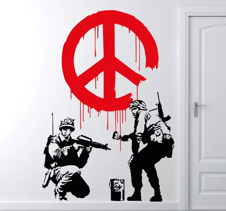Banksy Peace Wall Art Sticker - TenStickers