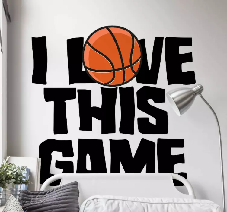 Basketball player with text basketball sticker - TenStickers