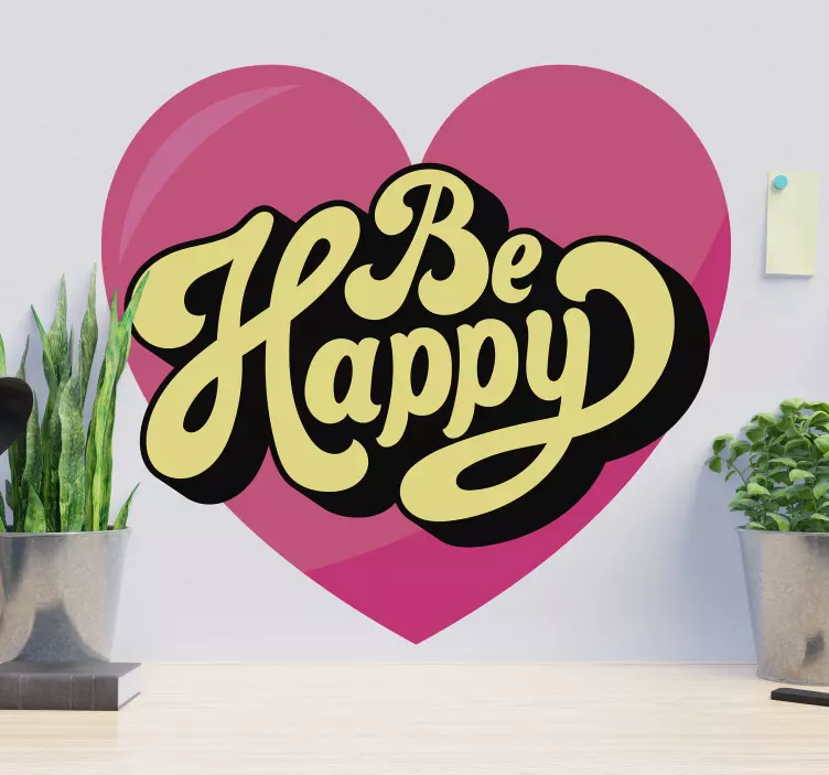 Be Happy wall stickers quotes - TenStickers