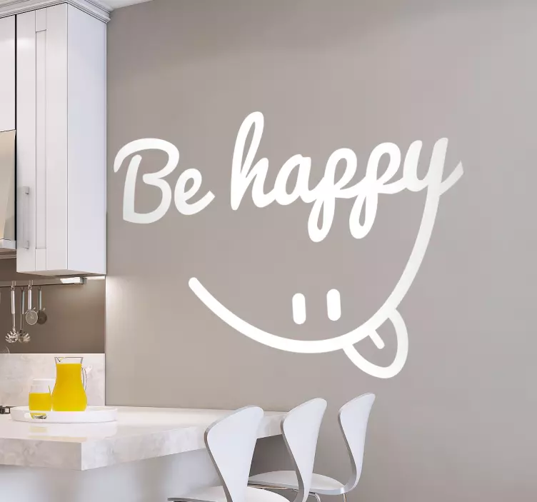 Be Happy Smile Sticker - TenStickers