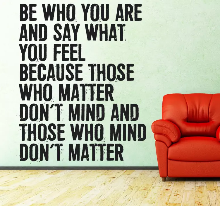 Be who you are wall quote sticker - TenStickers