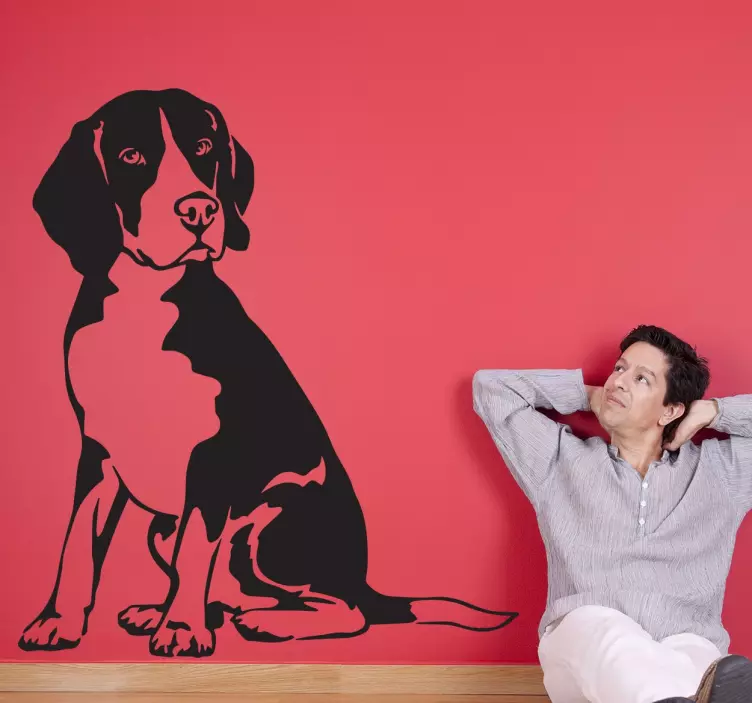 Stenciled beagle dog wall sticker - TenStickers