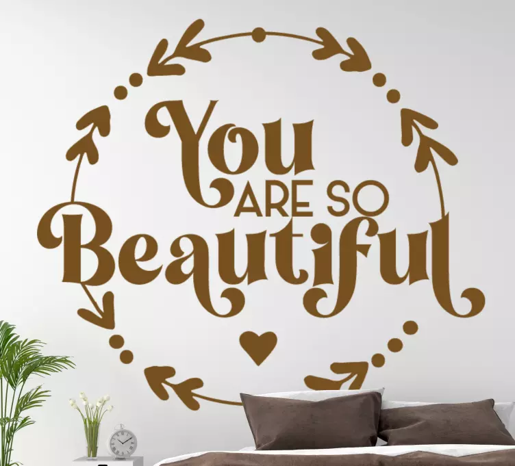 Beautiful crown text inspirational quote decal - TenStickers