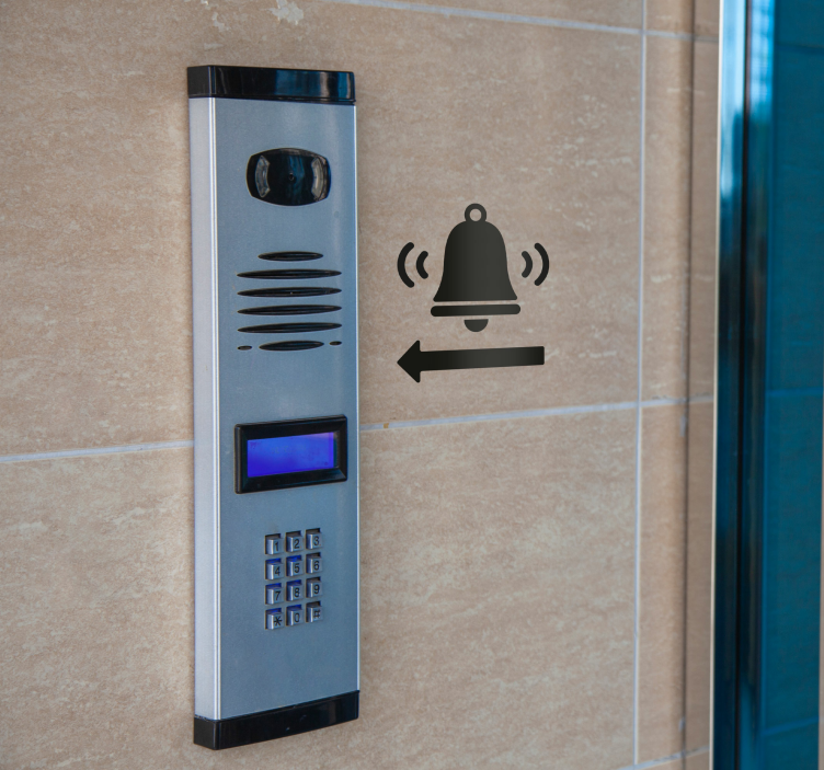 Bell ring sign door sticker - TenStickers