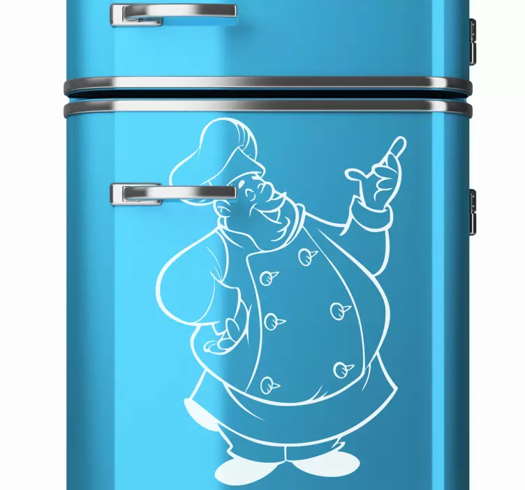 Big Chef Fridge Sticker - TenStickers