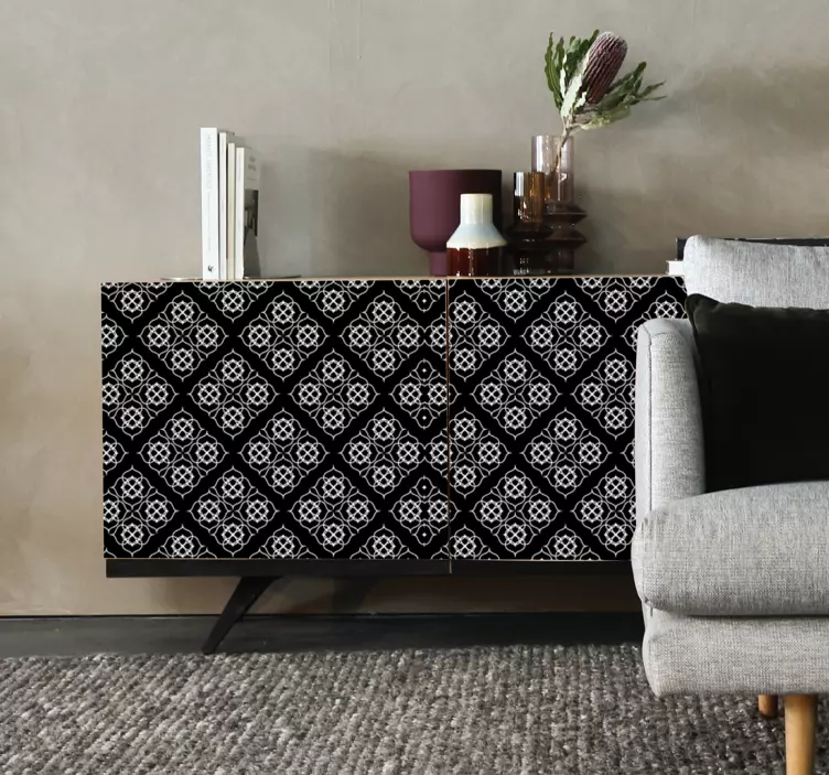 Black and white decoration furniture sticker - TenStickers
