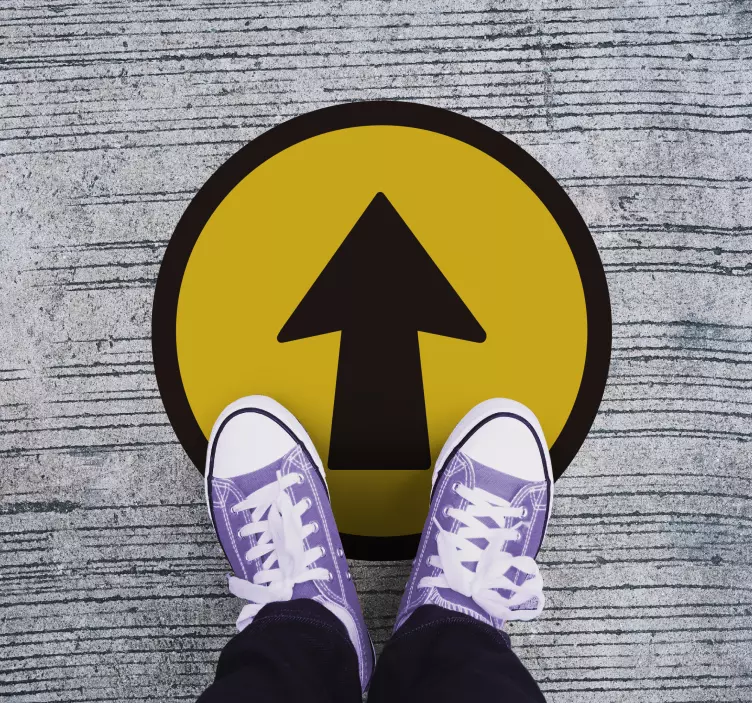 Black and Yellow Arrow floor sticker - TenStickers