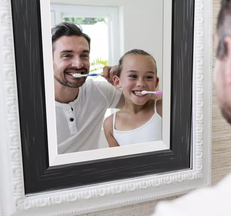 Black frame mirror sticker - TenStickers