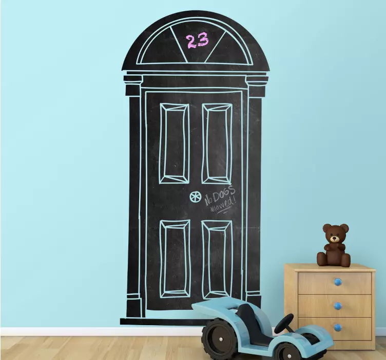 Blackboard door  wall Sticker - TenStickers