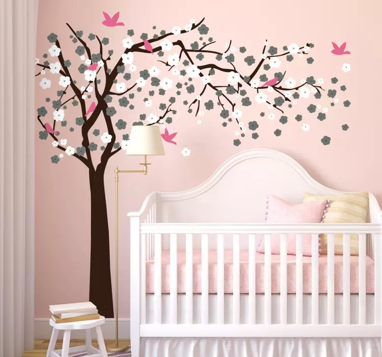 Blossom Birds Tree Wall Sticker - TenStickers