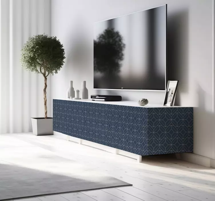 Blue Art Deco line furniture sticker - TenStickers