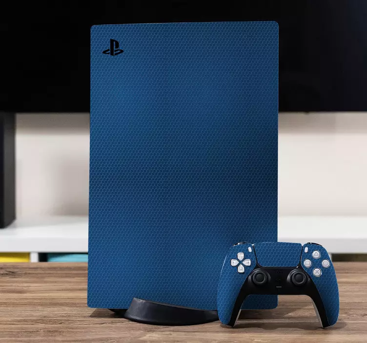 Blue carbon skin PS5 sticker - TenStickers