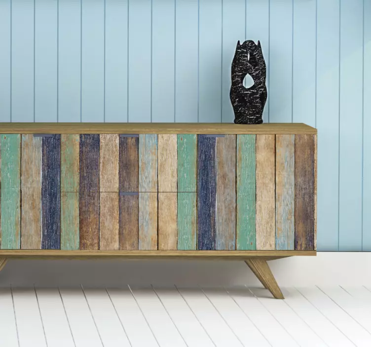 Blue Summer Wood furniture sticker - TenStickers