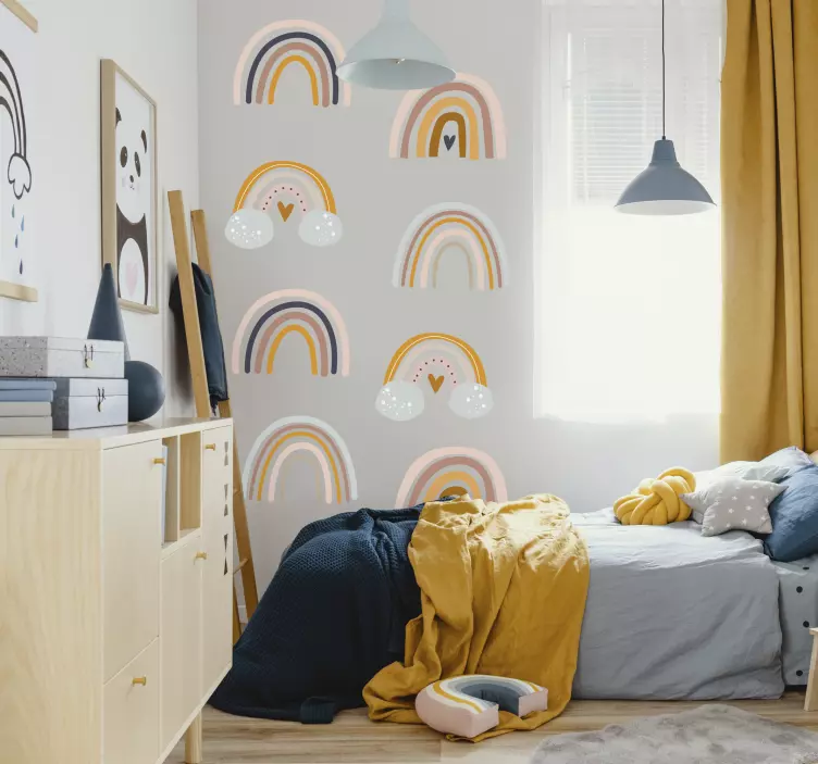 Boho rainbows wall sticker children's room - TenStickers
