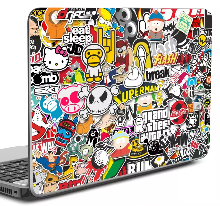 Bomb cartoons laptop sticker - TenStickers