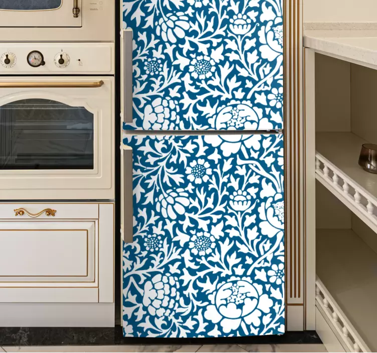 Botanical Print Overlay fridge sticker - TenStickers