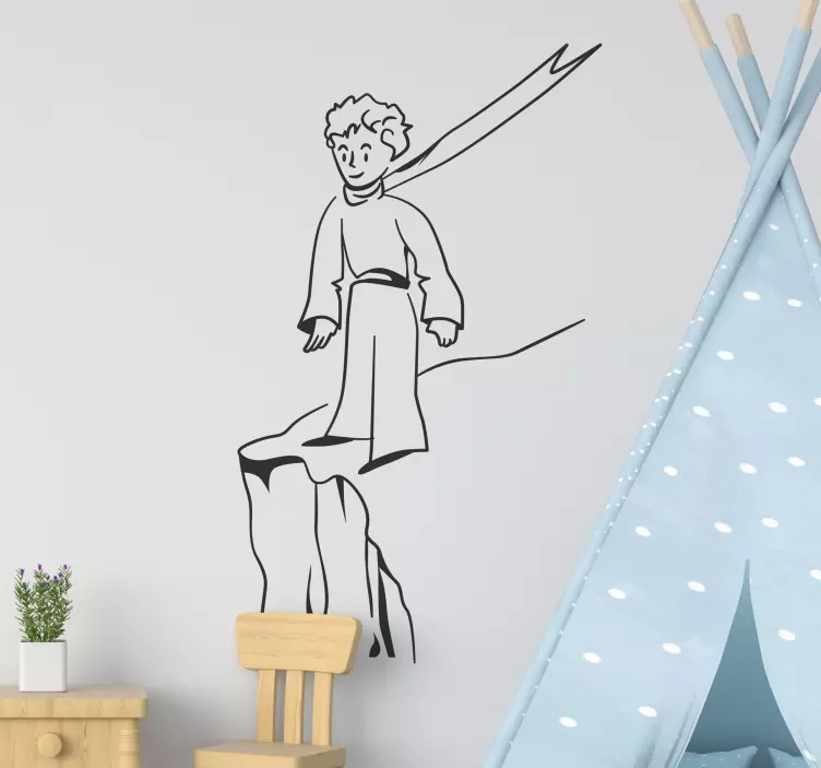 boy on the mountain wall stickers for kid - TenStickers