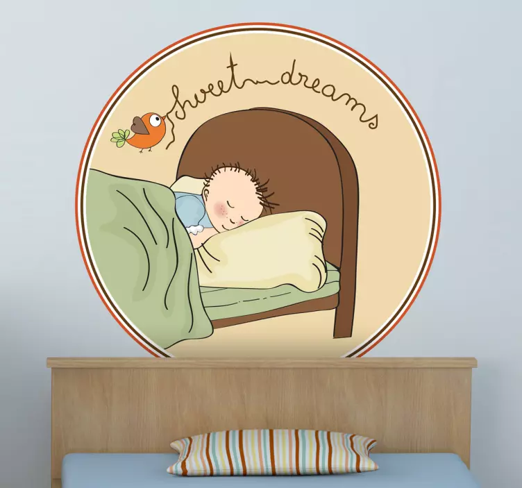 Boy Sweet Dreams Headboard Wall Decal - TenStickers