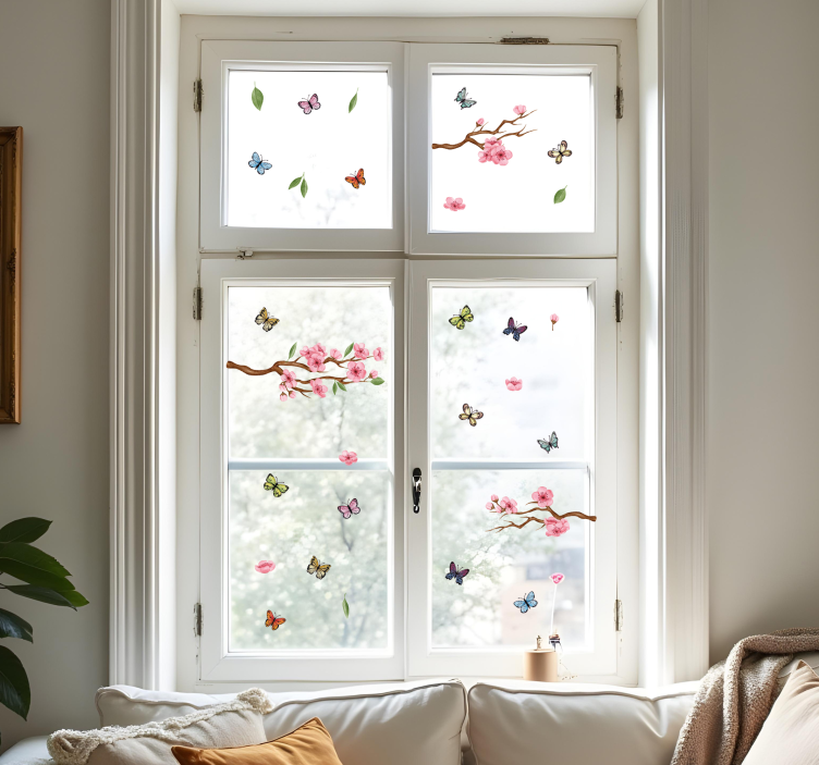Branches and butterflies window sticker - TenStickers