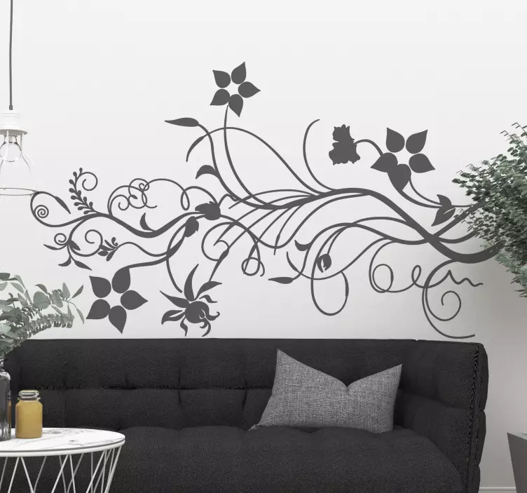 Branching Flowers Wall Sticker - TenStickers