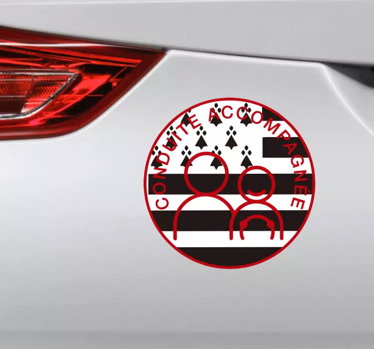 Breton accompanied driving Car Sticker - TenStickers