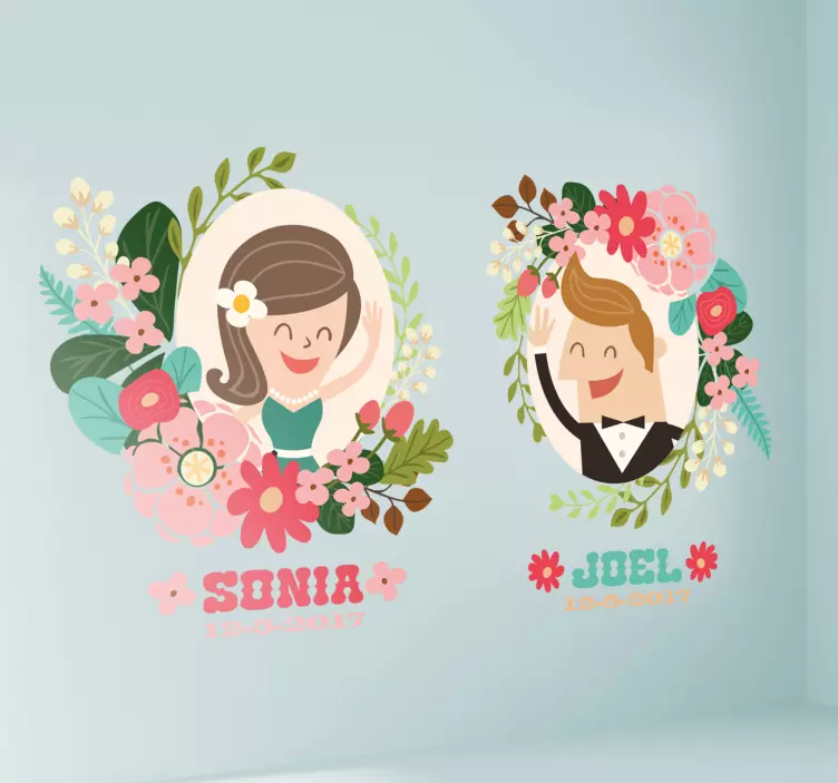 Bridal Portraits Florals wedding sticker - TenStickers